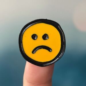 Unhappy Sad  Face Enamel Pin/ Brooch Lapel